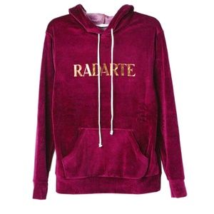 Radarte - Large Hoodie - Maroon Velour/Velvet - Gold Foil Logo - 80% OFF SALE!!!